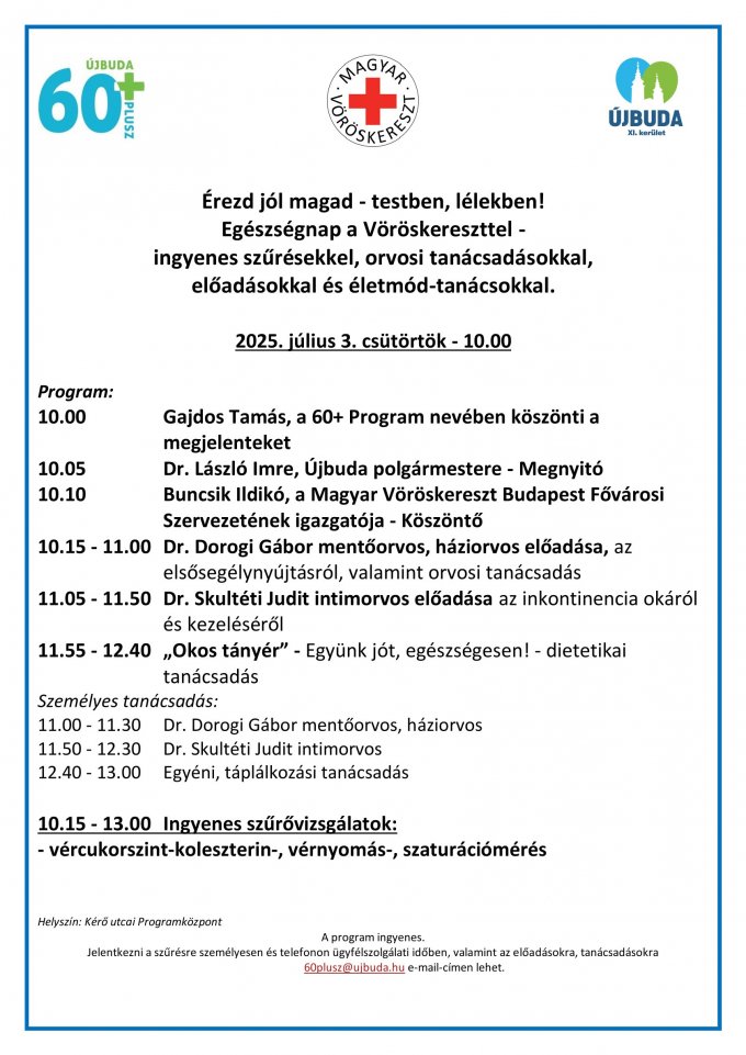 Egészségnap a 60+ Programközpontban 